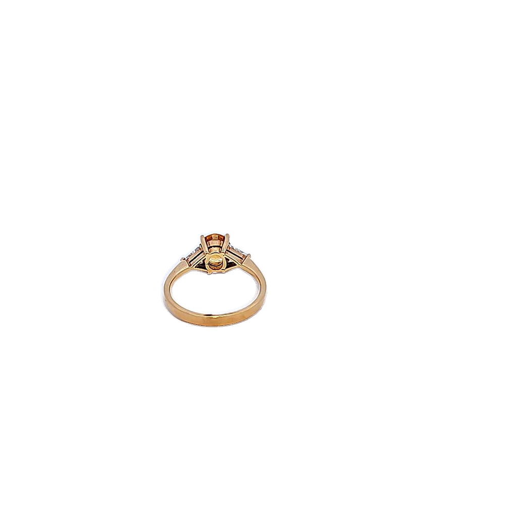 White Gold, Yellow Sapphire and Diamond Ring