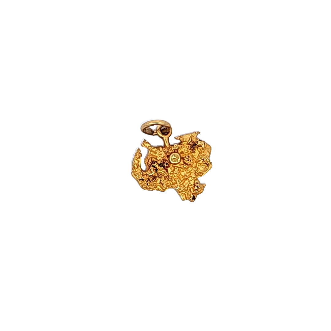 18K Yellow Gold Nugget Venezuela Charm