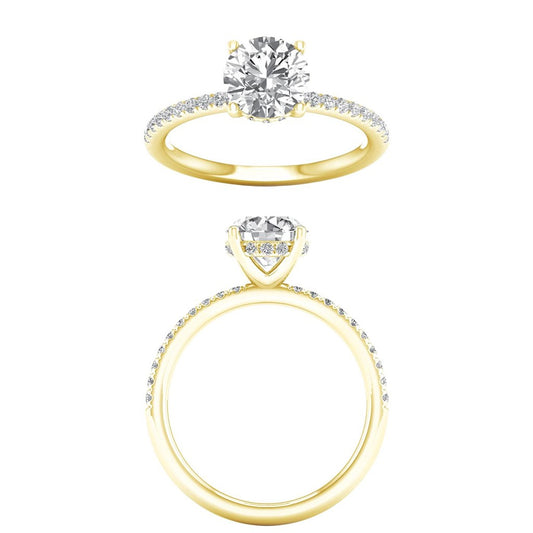 Revelation 14K Yellow Gold Lab Created Diamond Engagement Ring