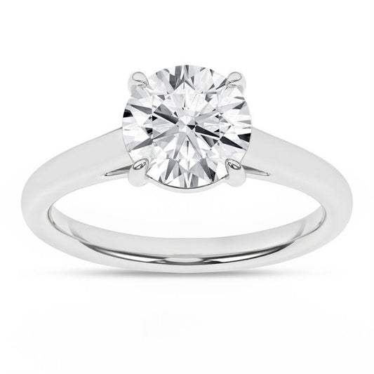 Revelation 14K White Gold Lab Created Diamond Engagement Ring