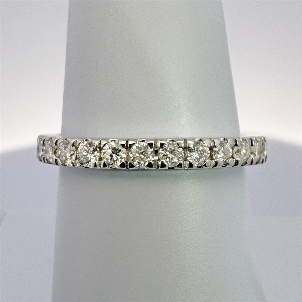 14K White Gold Diamond Wedding Band