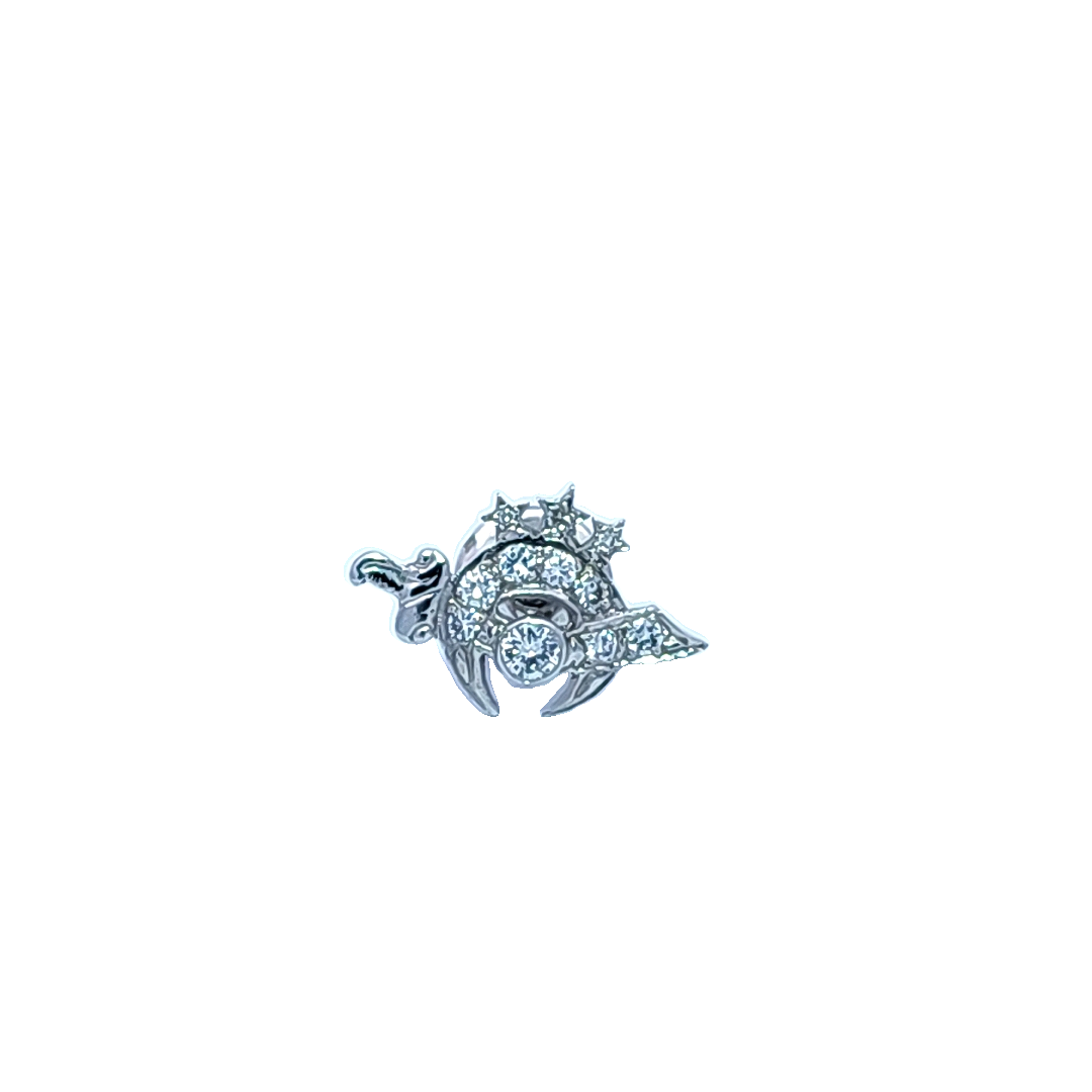 14k white gold and diamond Shriners pin