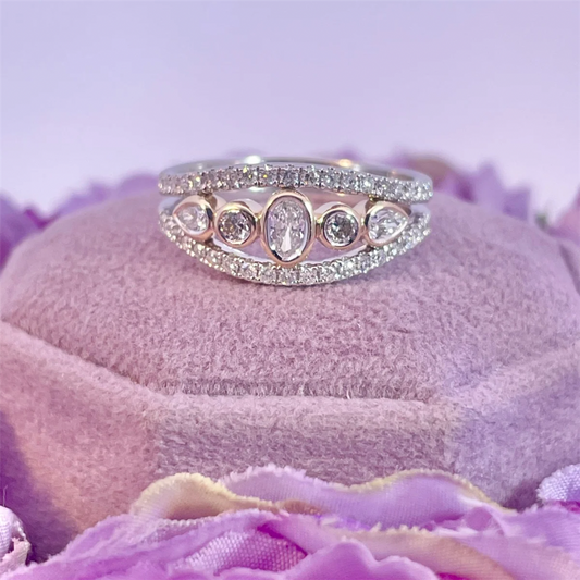 14K Two Tone Diamond Ring