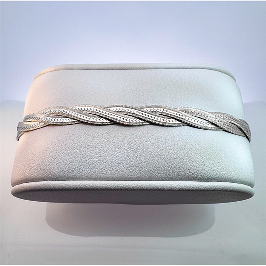Estate- Sterling Silver Twisted Herringbone Bracelet