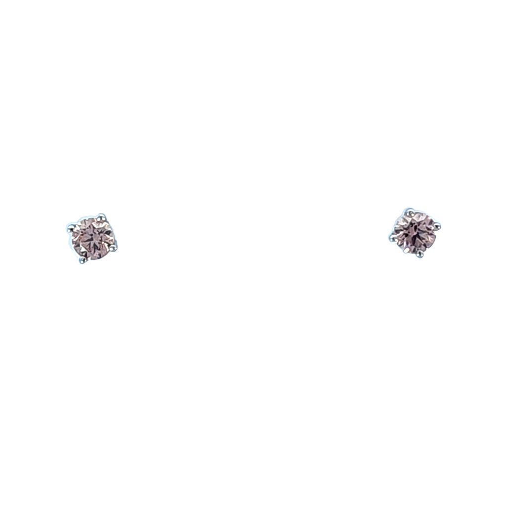 White Gold and Pink Diamond Earrings