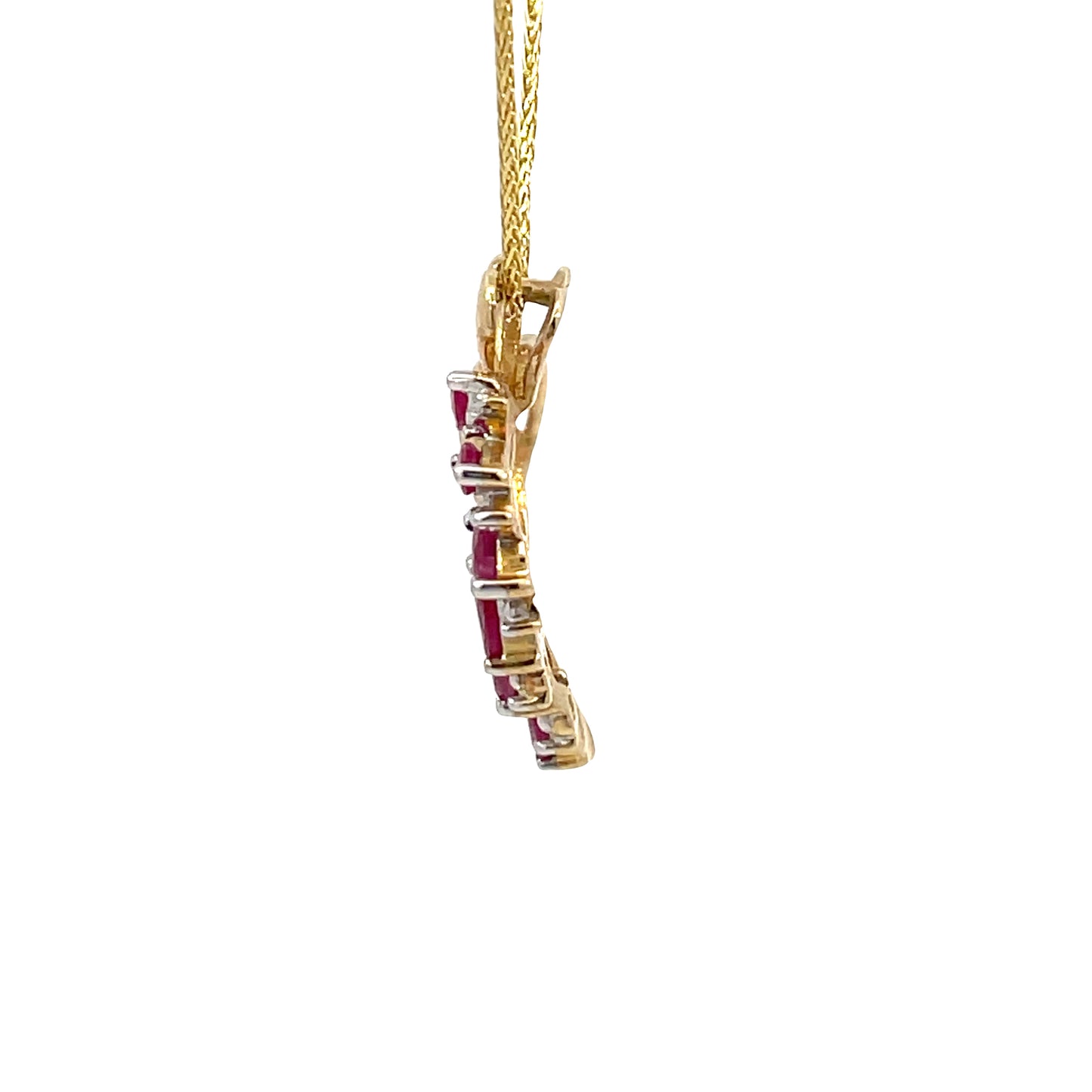 Ruby and Diamond Heart Shaped Pendant (chain sold separately)