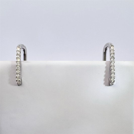 14K White Gold Diamond Earrings