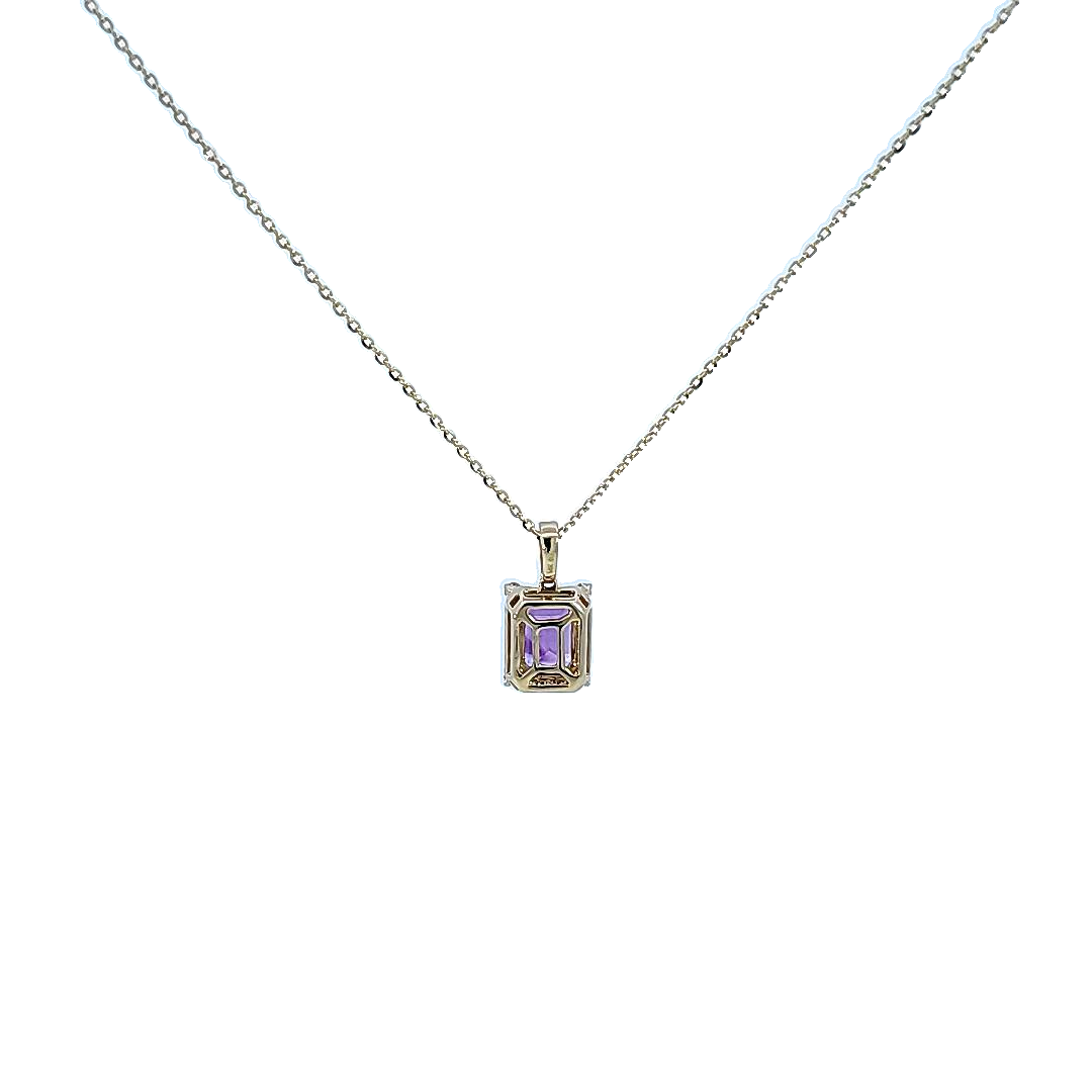 Yellow Gold, Amethyst and Diamond Necklace