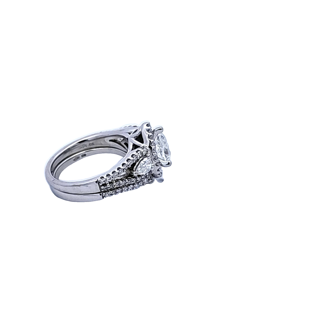 Pear Shaped Diamond Wedding Set