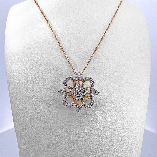 Lady's Yellow 14 Karat Diamond Necklace