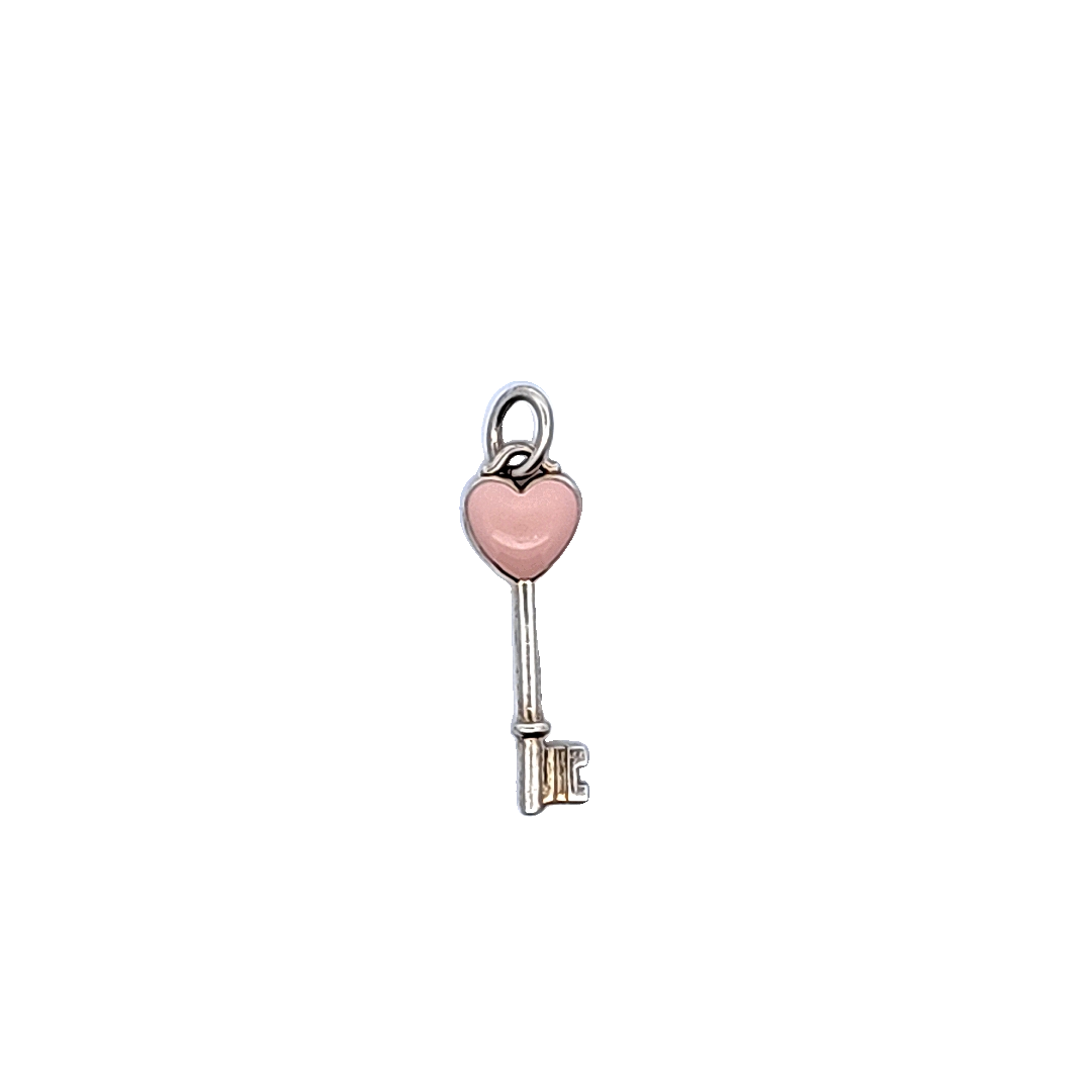 Sterling silver key shaped Tiffany charm