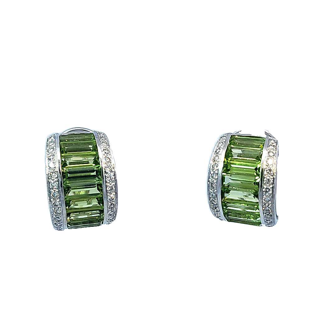 Peridot and Diamond Earrings