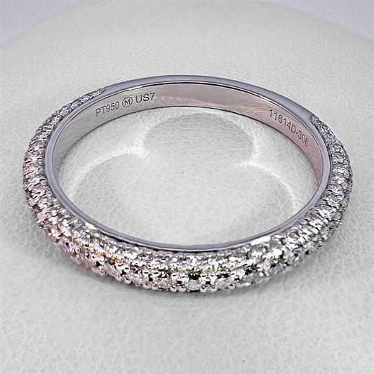 Lady's White Platinum Half Anniversary Wedding Band