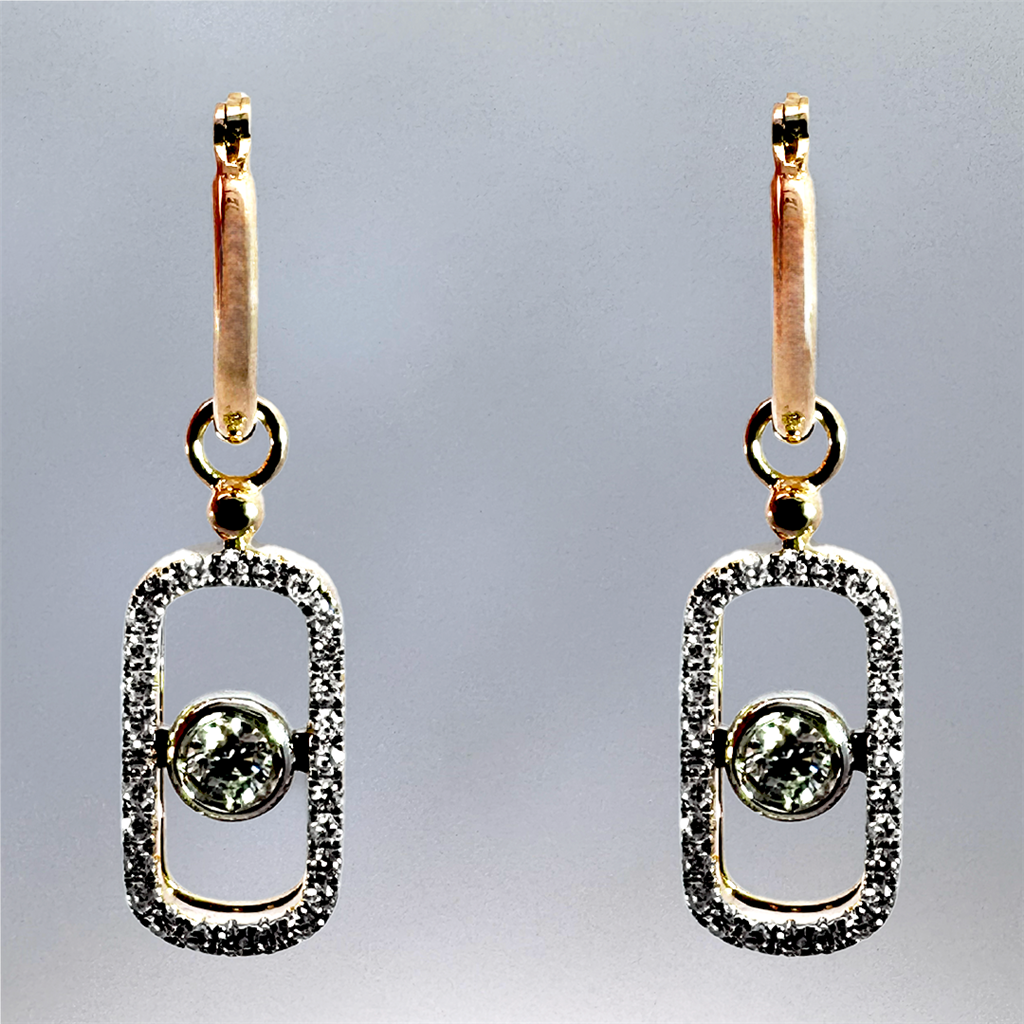 14k Yellow Gold Small Hoop Diamond Earrings