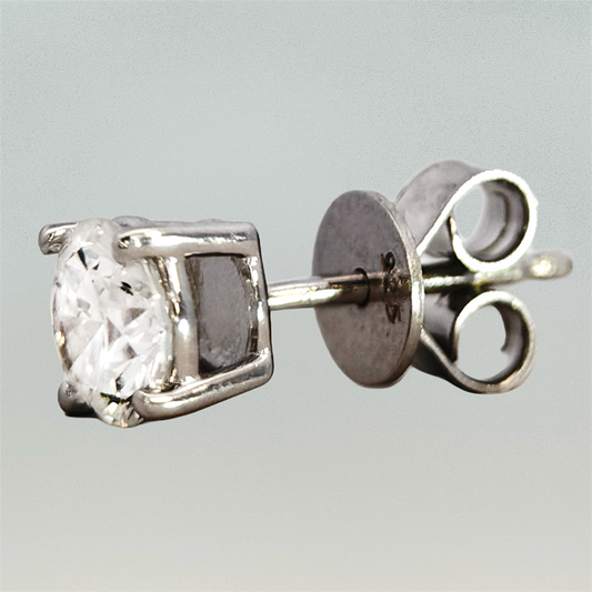 Sterling Silver and Lab Created Diamond Stud Earrings
