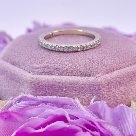 14K white gold and diamond anniversary wedding band