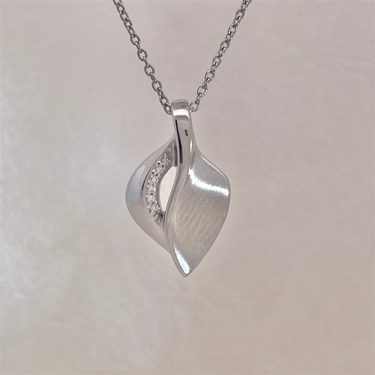 Sterling Silver and Diamond Pendant on adjustable Cable Chain