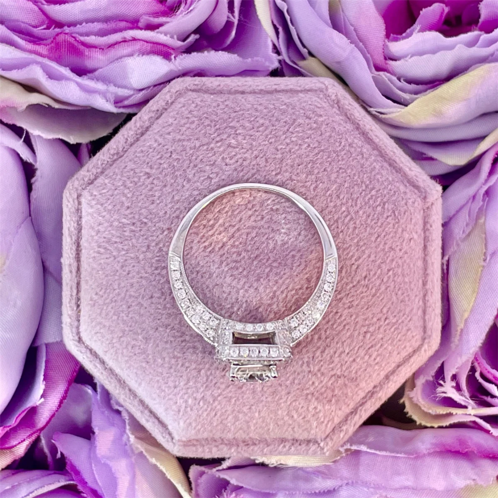 Estate- 14K White Gold Natural Diamond Wedding Set