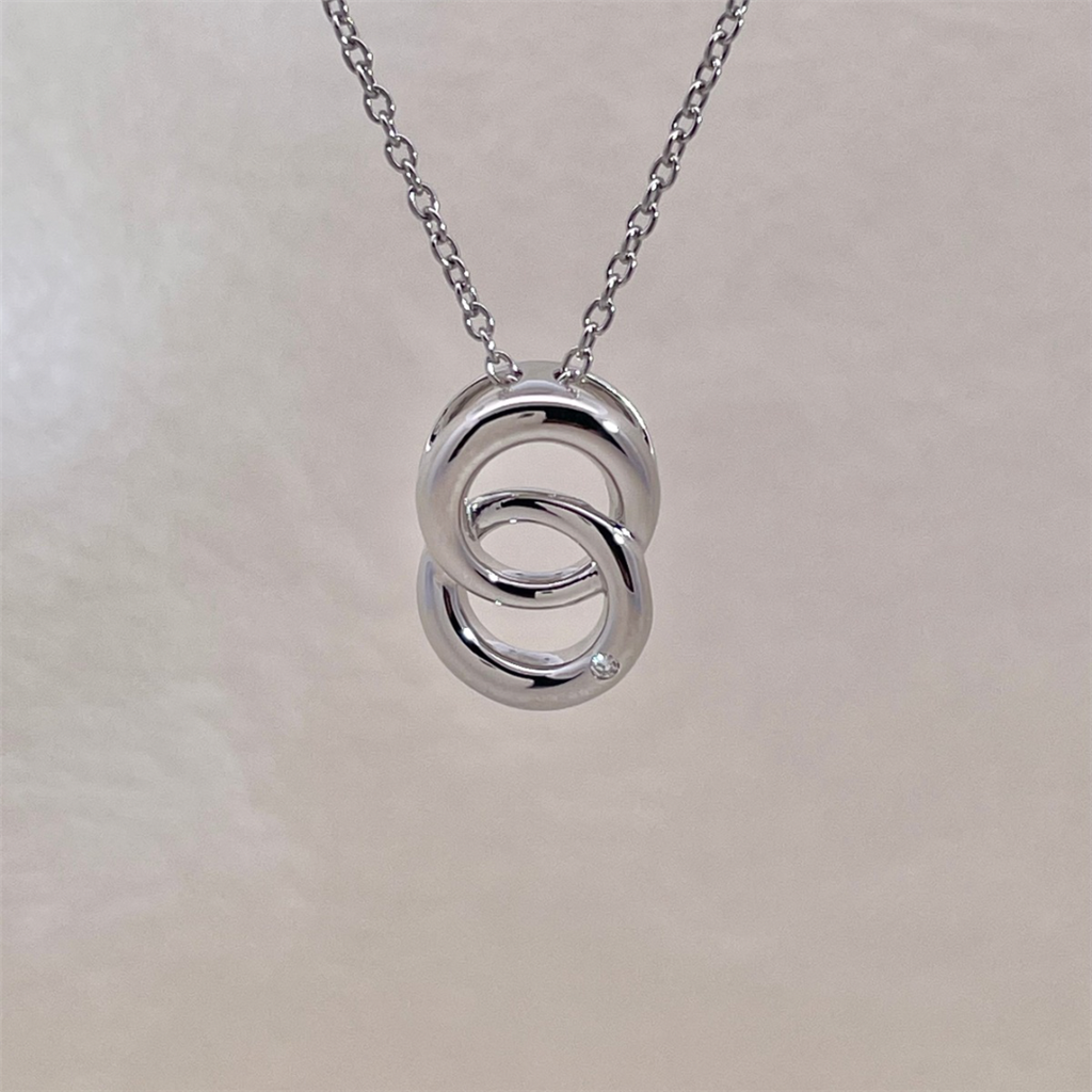 Sterling Silver & Diamond Pendant on adjustable Cable Chain
