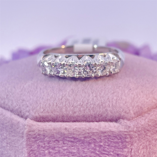 14k white gold and diamond wedding band