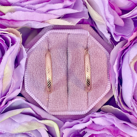 14K Yellow Gold Twisted Hoop Earrings