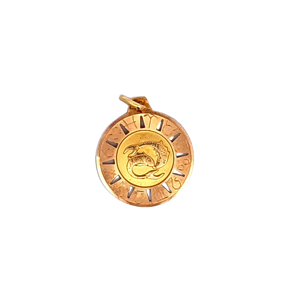 18k Yellow Gold Pisces Pendant/Charm