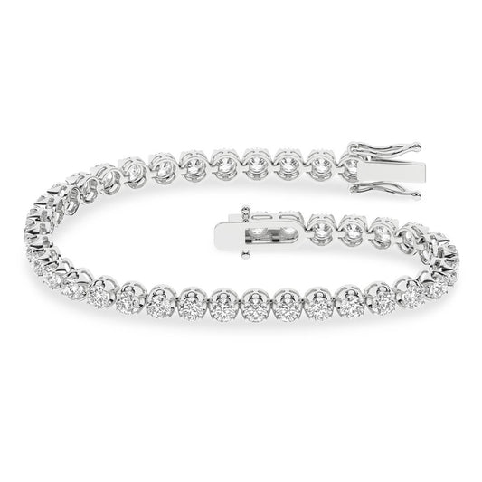 Revelation 14K White Gold Lab Created Diamond Tennis Bracelet
