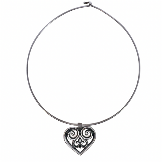 Estate - James Avery Vintage Scrolled Heart Choker
