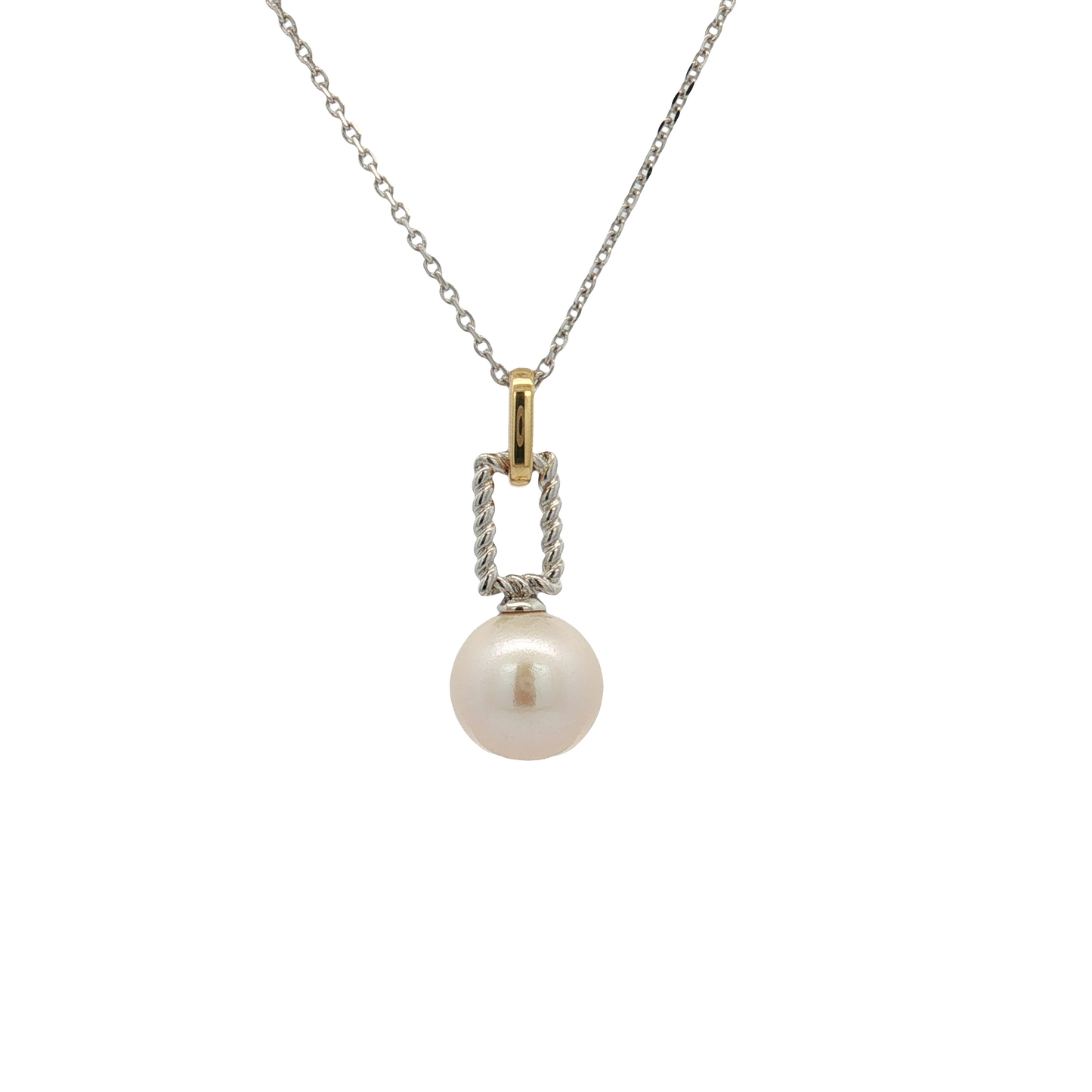 Sterling Silver and Gold Plated Freshwater Pearl Pendant