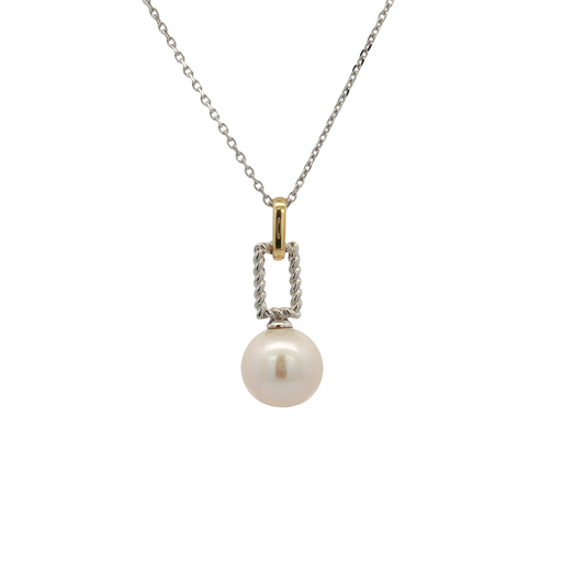 Sterling Silver and Gold Plated Freshwater Pearl Pendant