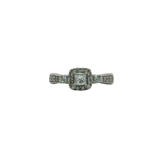 Estate- 14K White Gold Princess Cut Diamond Engagement Ring